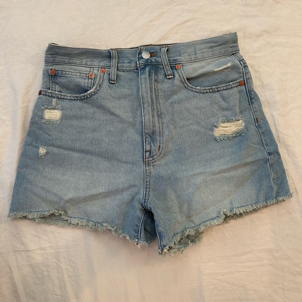 Madewell Mom Jean Distressed Shorts
